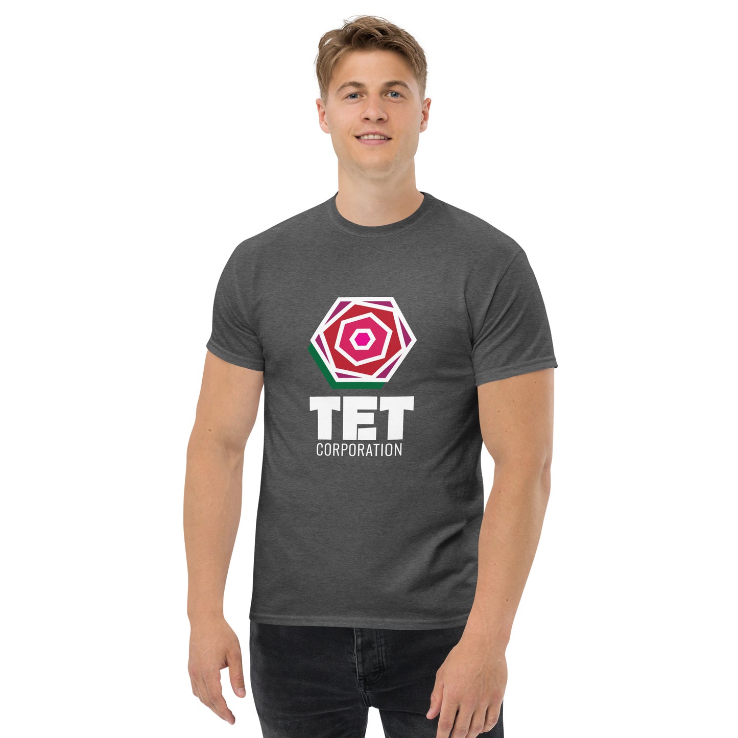 Tet Corporation T-Shirt, White Logo, Classic Fit
