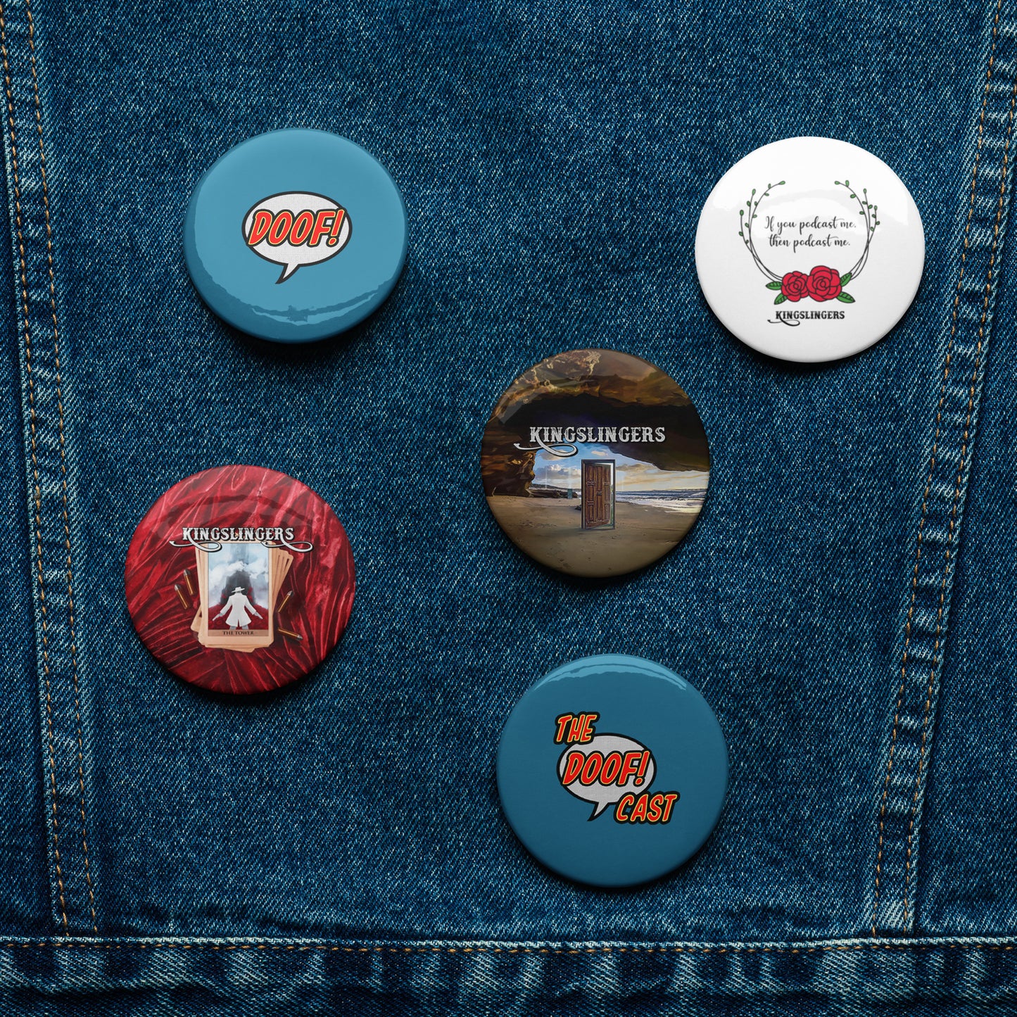 Doof Media & Kingslinger Button Set