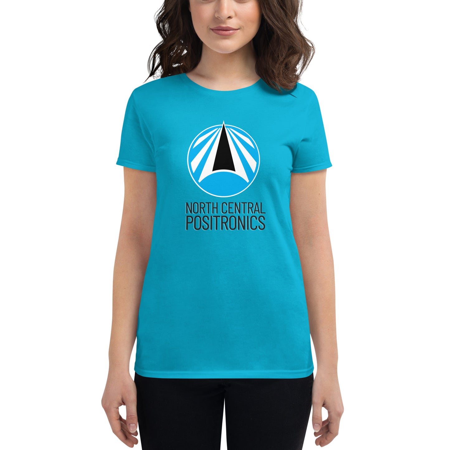 North Central Positronics T-Shirt, Black Logo, Women's Fit