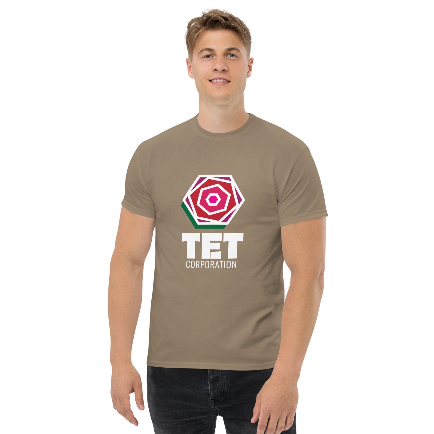 Tet Corporation T-Shirt, White Logo, Classic Fit