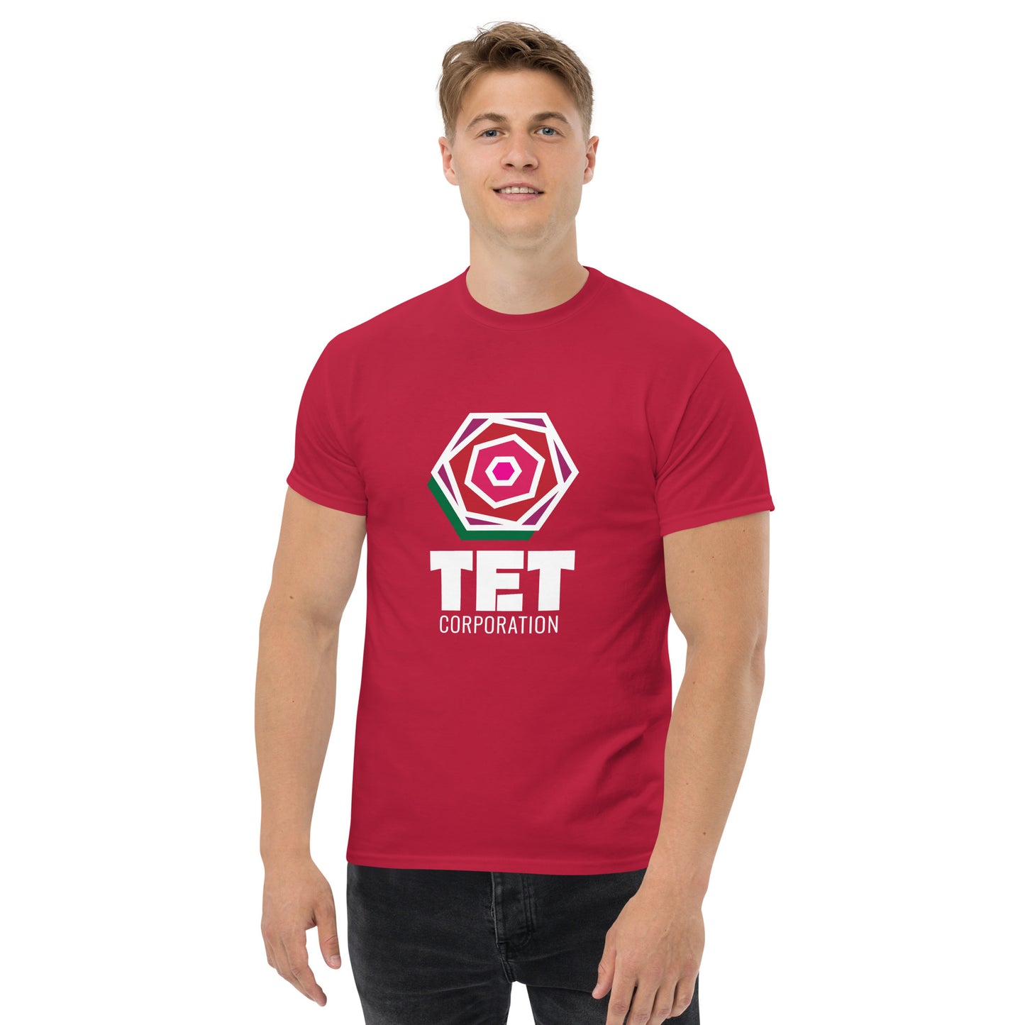 Tet Corporation T-Shirt, White Logo, Classic Fit