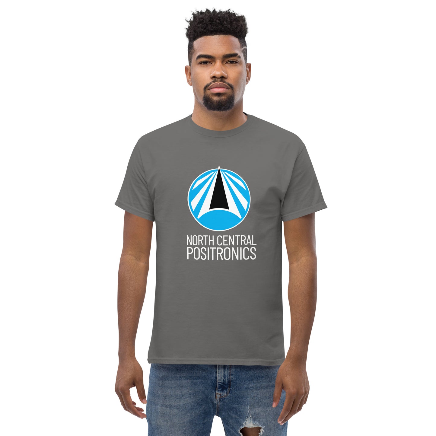 North Central Positronics T-Shirt, White Logo, Classic Fit