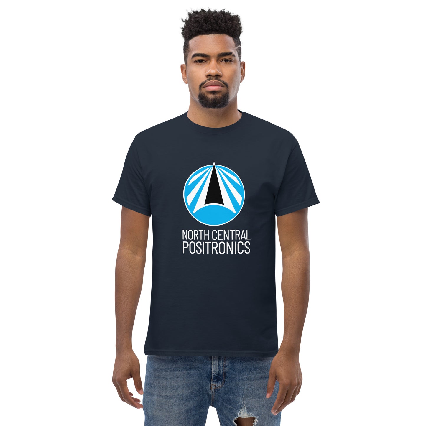 North Central Positronics T-Shirt, White Logo, Classic Fit