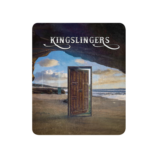 Dark Tower Drawing of Three blanket to celebrate Season Two of Kingslingers. An unfound door on a beach