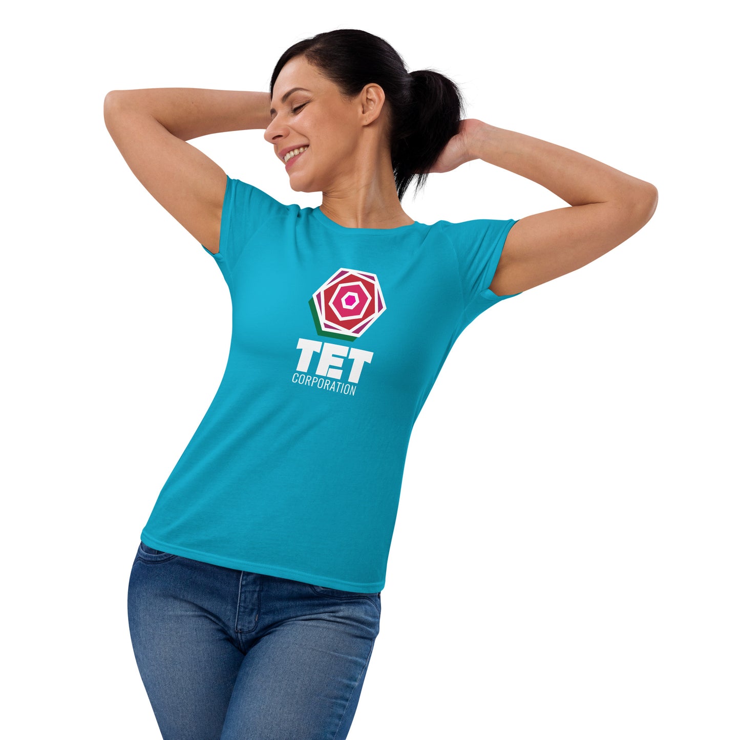 Tet Corporation T-Shirt, Black Logo, Women's Fit