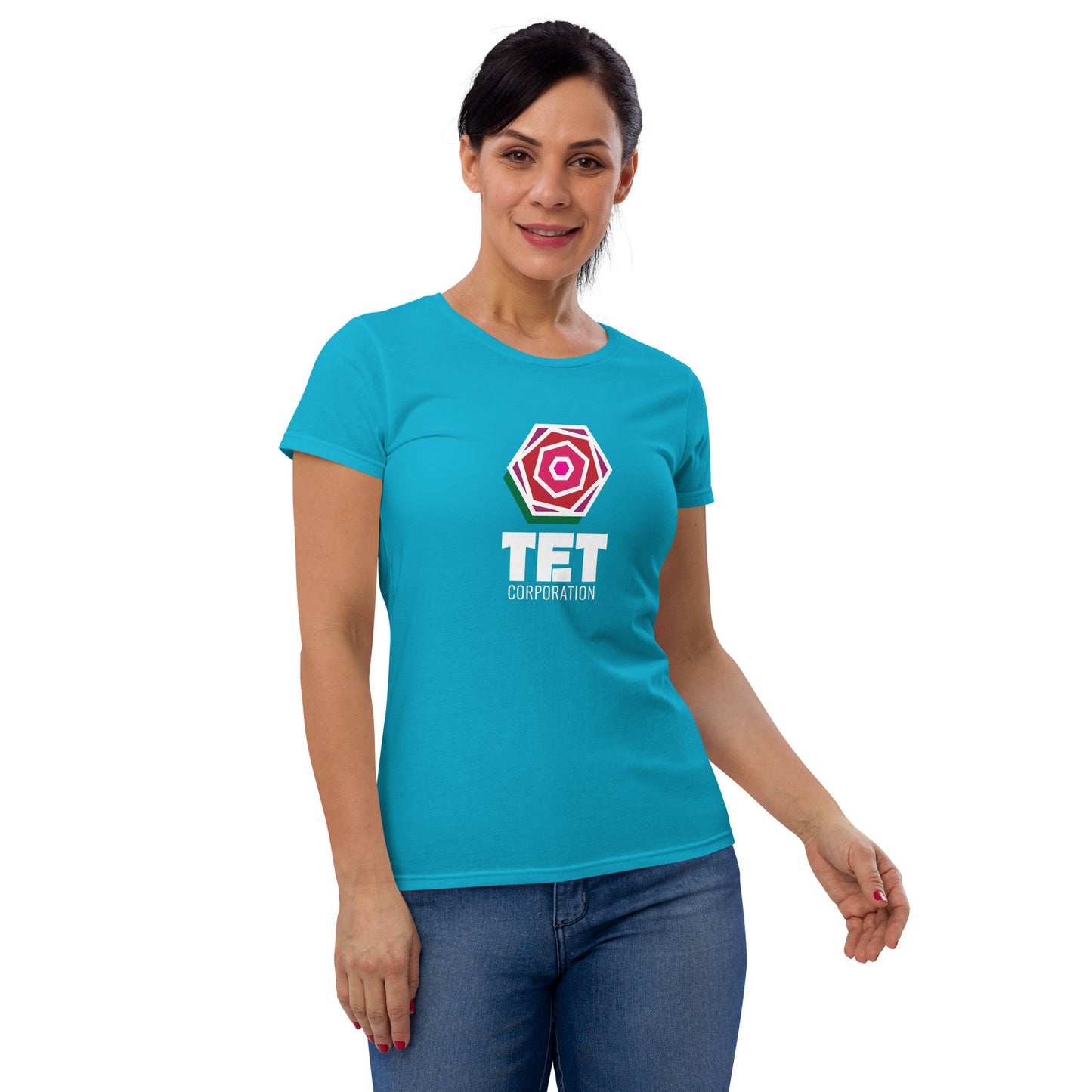 Tet Corporation T-Shirt, Black Logo, Women's Fit