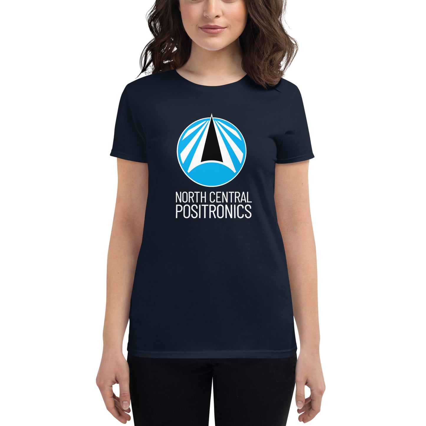 North Central Positronics T-Shirt, White Logo, Women's Fit