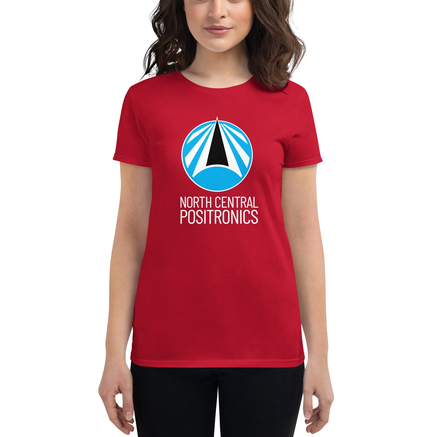 North Central Positronics T-Shirt, White Logo, Women's Fit