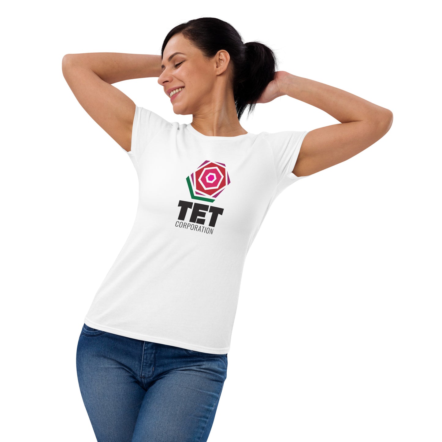 Tet Corporation T-Shirt, Black Logo, Women's Fit